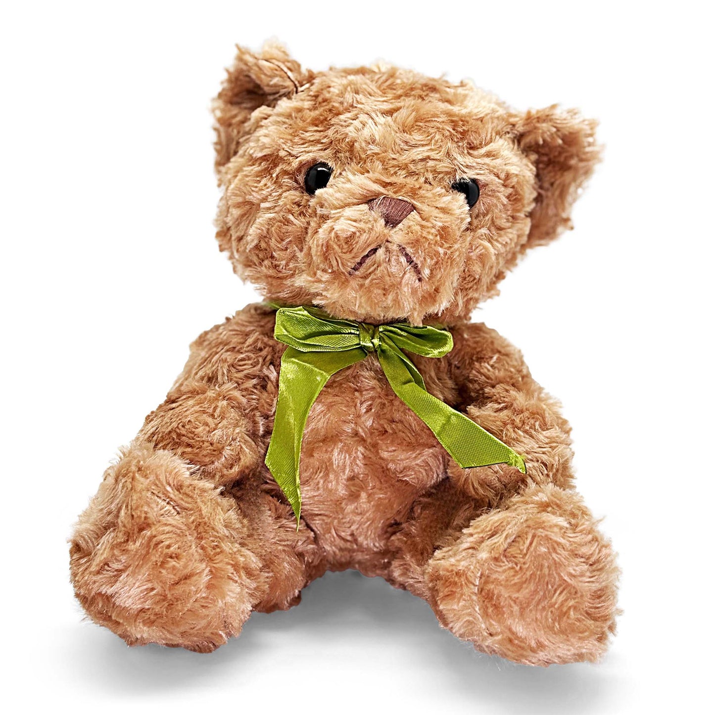 Brown Teddy Bear 25cm with Apple Green Ribbon