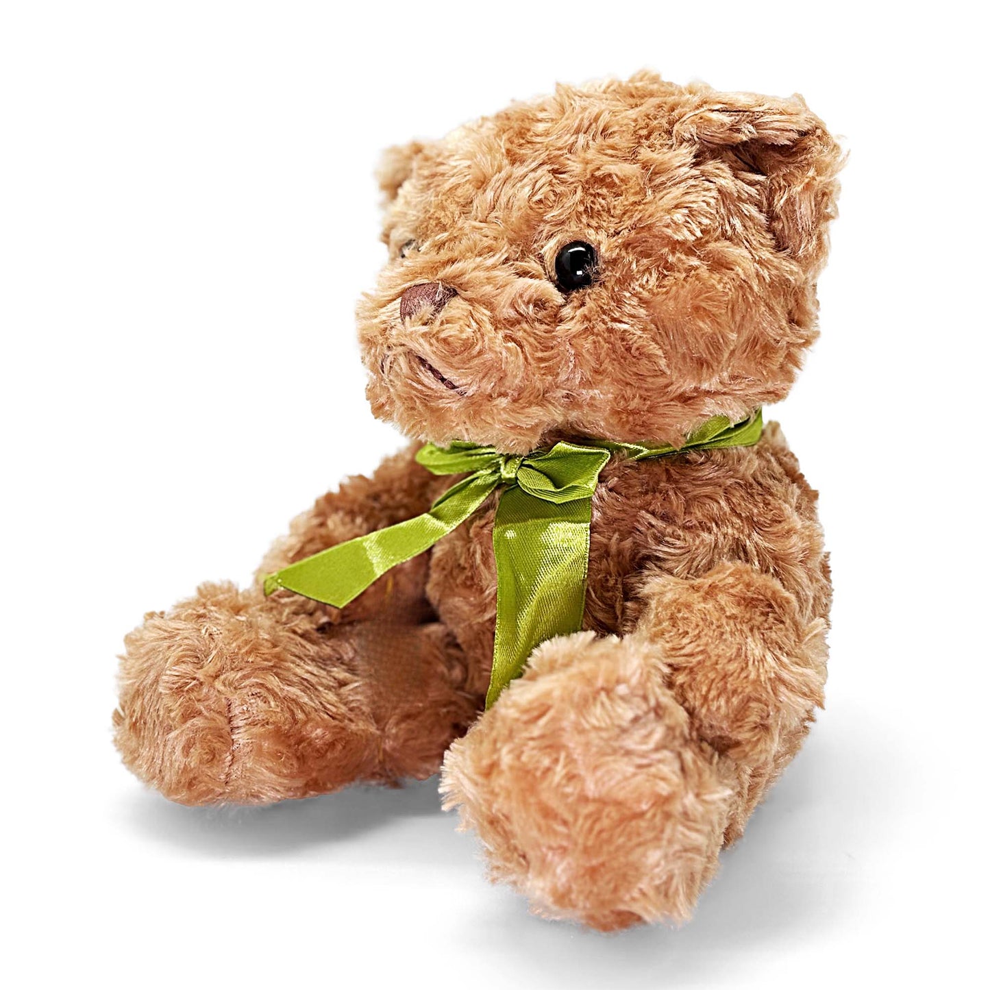 Brown Teddy Bear 25cm with Apple Green Ribbon