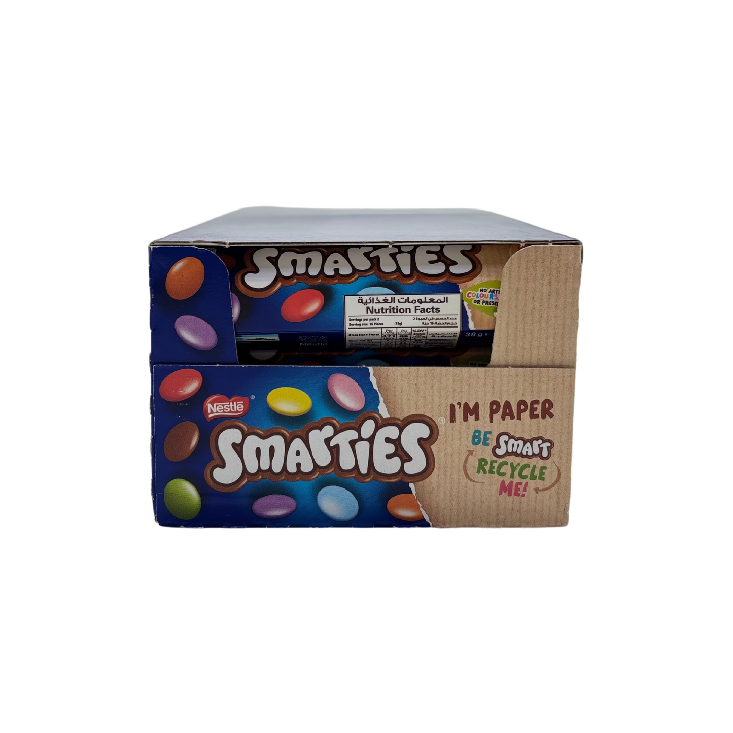 Nestle Smarties Hexatube Chocolate Candy - 38g x 24 Pcs Box