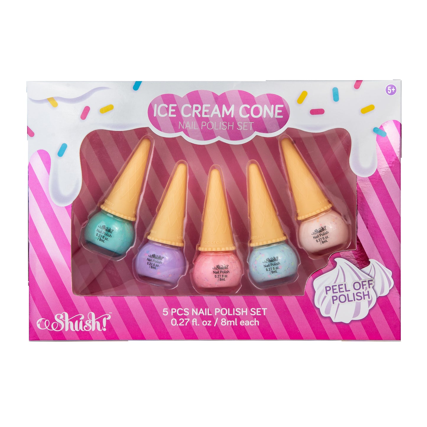 Shush! 5 Pcs Ice Cream Cone Nail Polish Set