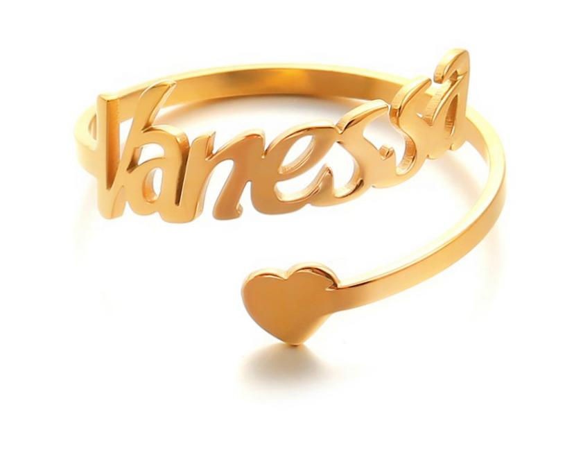 Name Ring with Heart