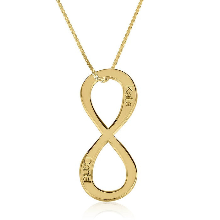 Vertical Two Names Infinity Necklace