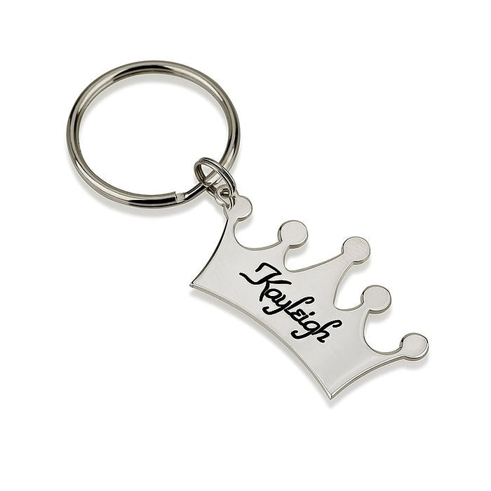 Engraved Name Crown Keychain