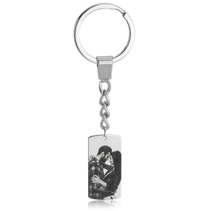 Dog Tag Picture Keychain