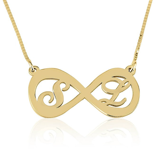 Infinity Necklace with Two Letters