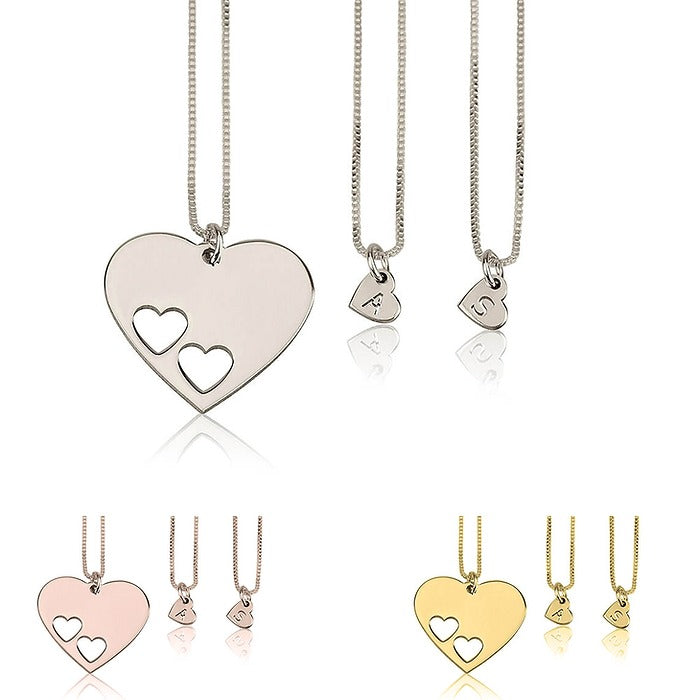 Mother Daughter Heart Necklace