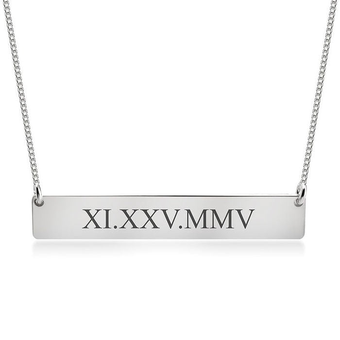 Roman Numeral Date Necklace