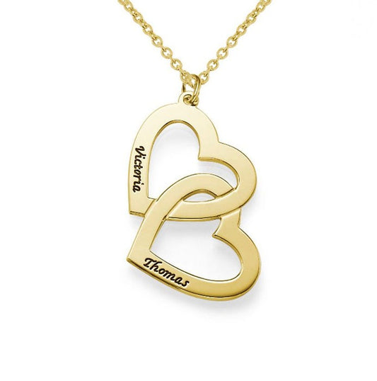 Engraved Heart in Heart Necklace