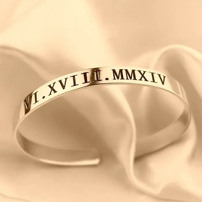 Roman Numeral Cuff Bracelet