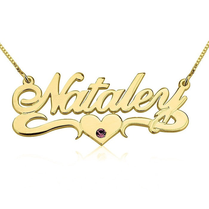 Birthstone Name Necklace