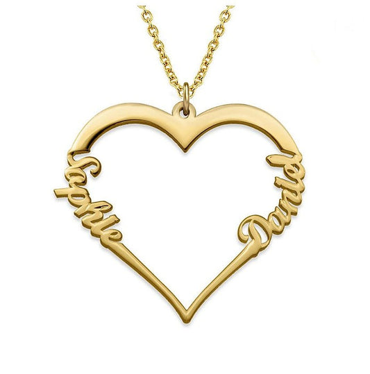 Couple Name Heart Necklace