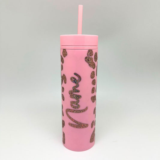 Personalized Plastic Tumbler - Pink