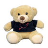 Brown Teddy Bear 25cm with Customizable Black T-shirt