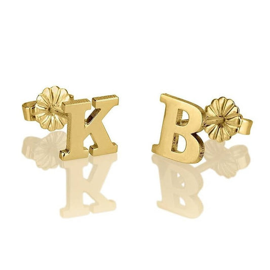 Initial Stud Earrings