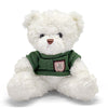 White Teddy Bear 25cm with Dark Green T-shirt