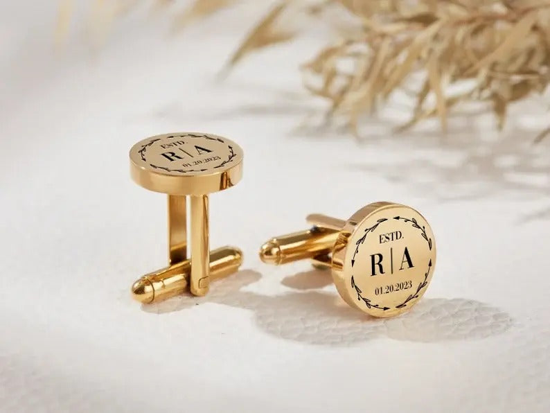 Engraved Name Cufflink In Different Patterns & Fonts