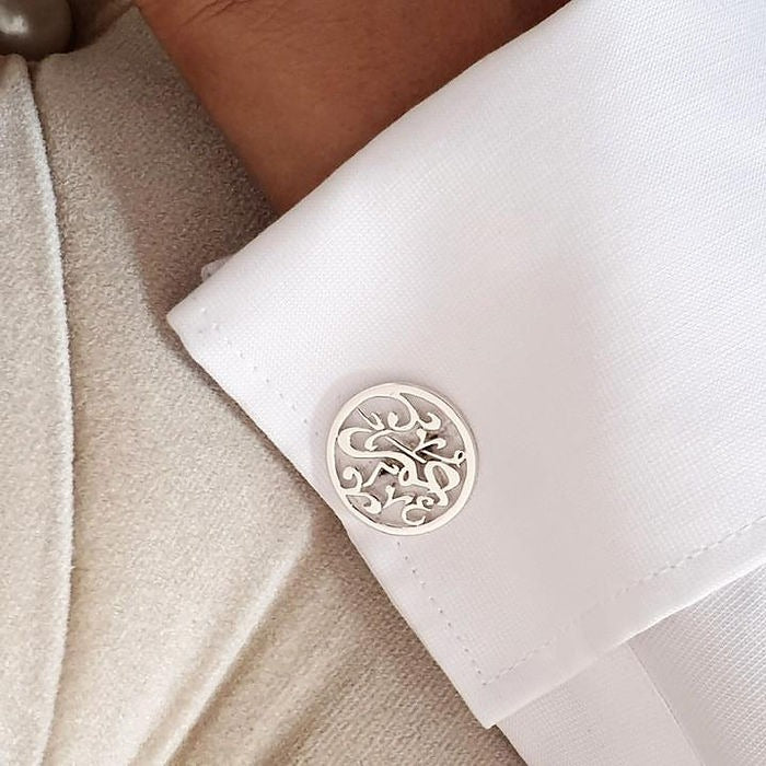 Personalized Arabic Name Calligraphy Cufflinks