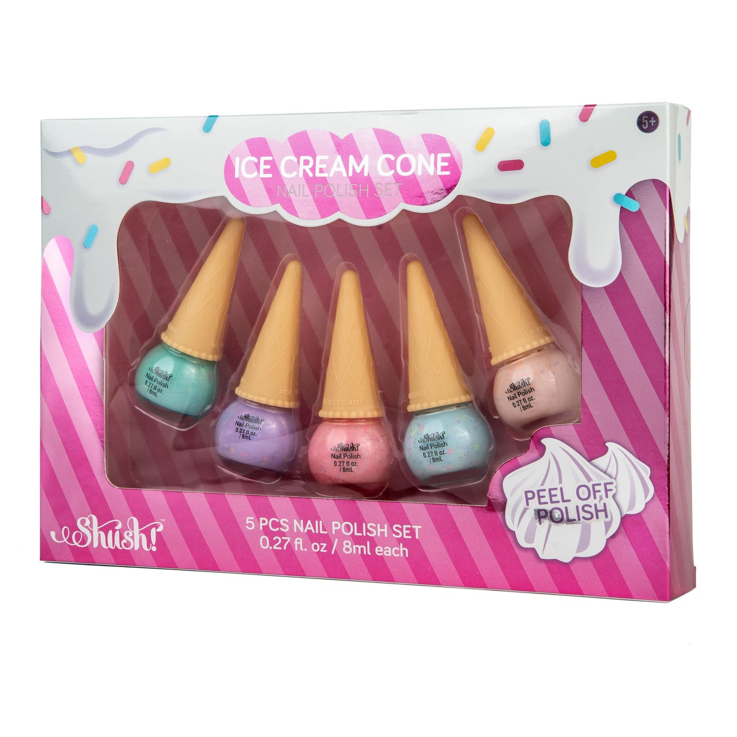 Shush! 5 Pcs Ice Cream Cone Nail Polish Set