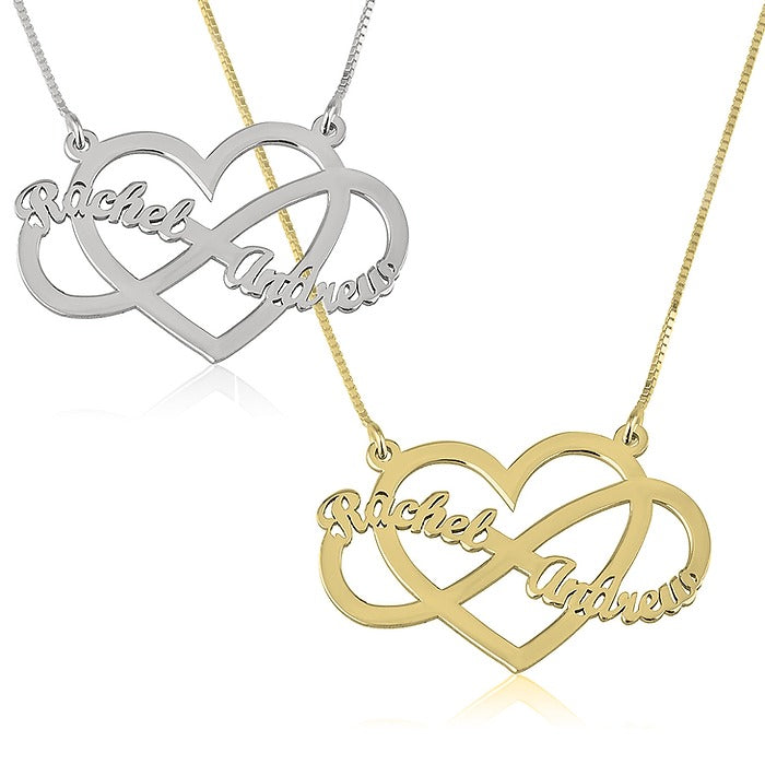 Infinity Double Name Heart Necklace