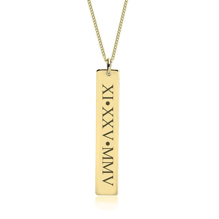 Vertical Roman Numeral Necklace