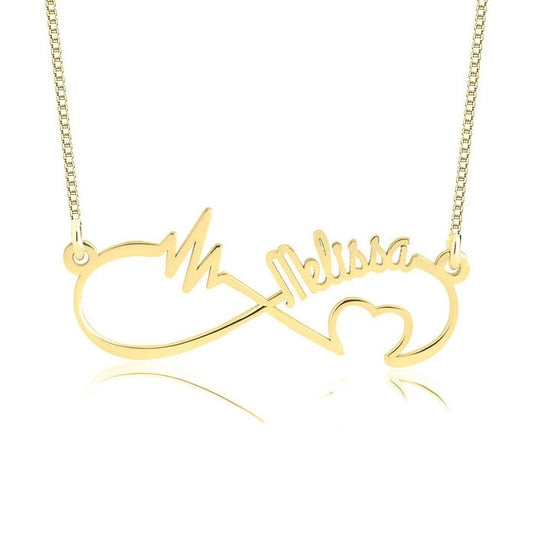 Personalized Infinity Heartbeat Necklace