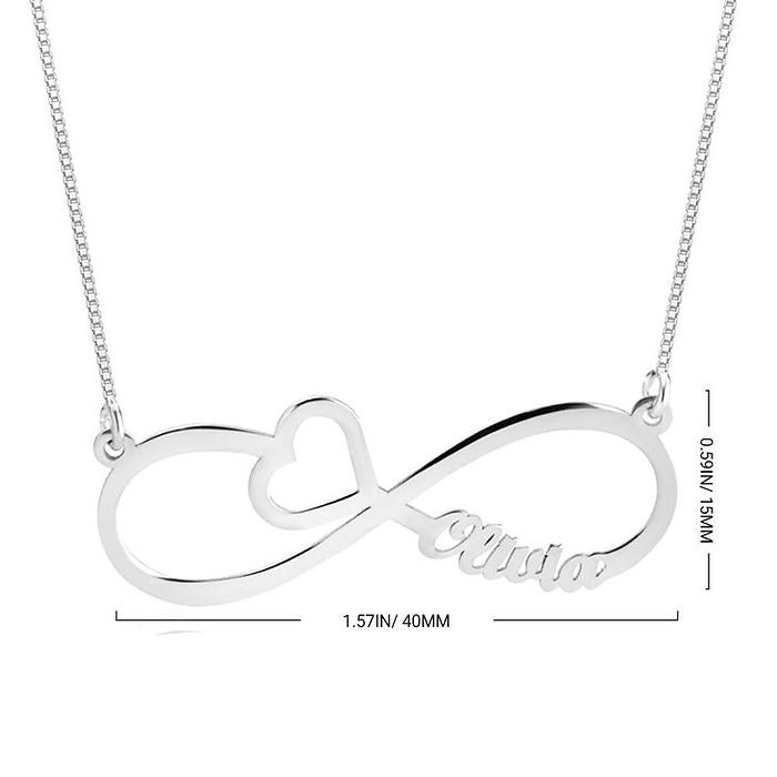 Infinity Heart Name Necklace