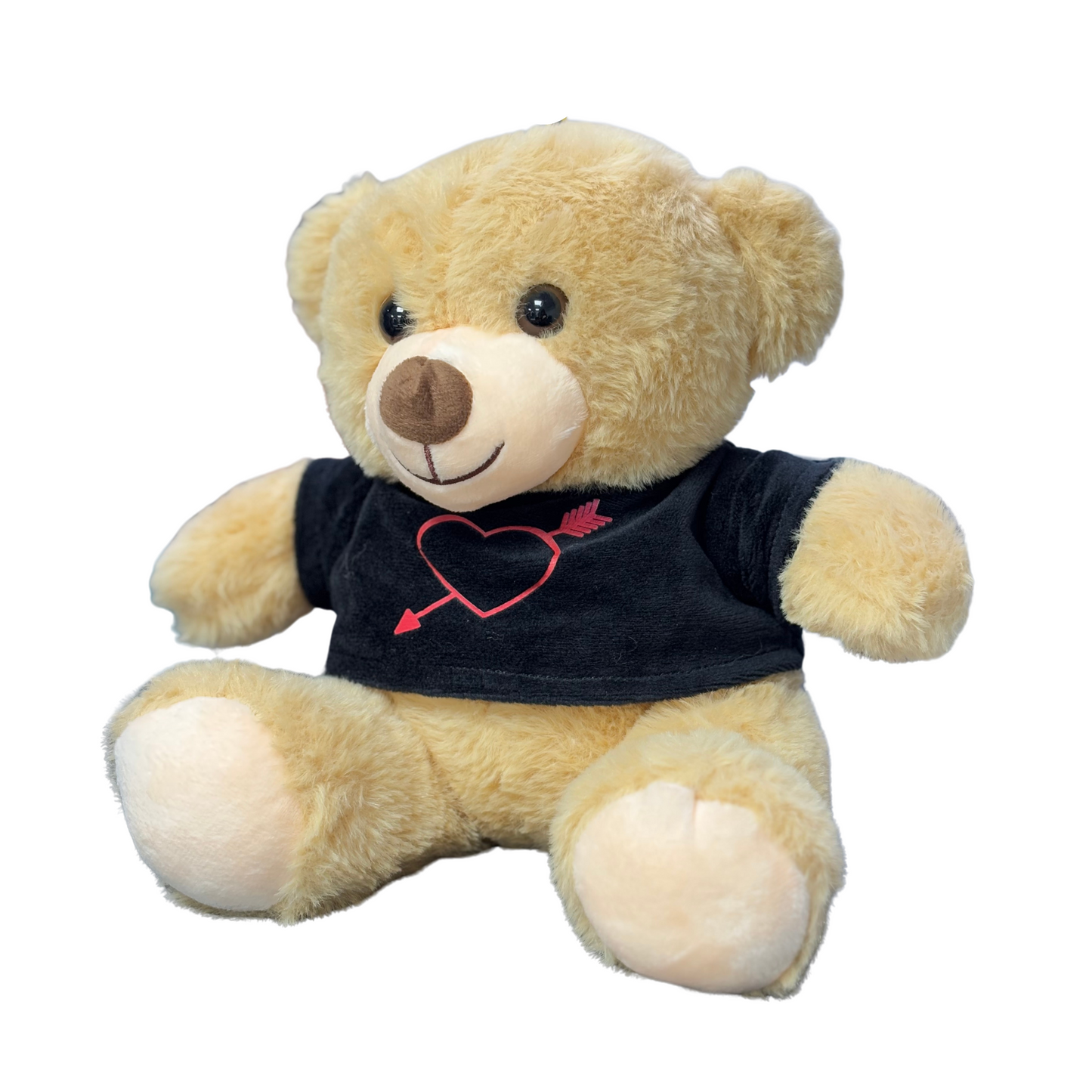 Brown Teddy Bear 25cm with Customizable Black T-shirt