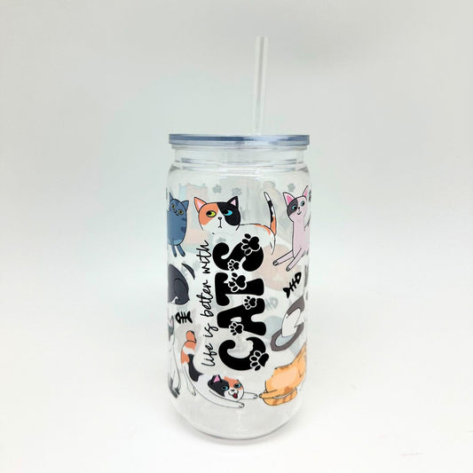 Acrylic Tumbler - Life is Better with Cats