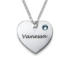 Engraved Heart Necklace with Birthstone