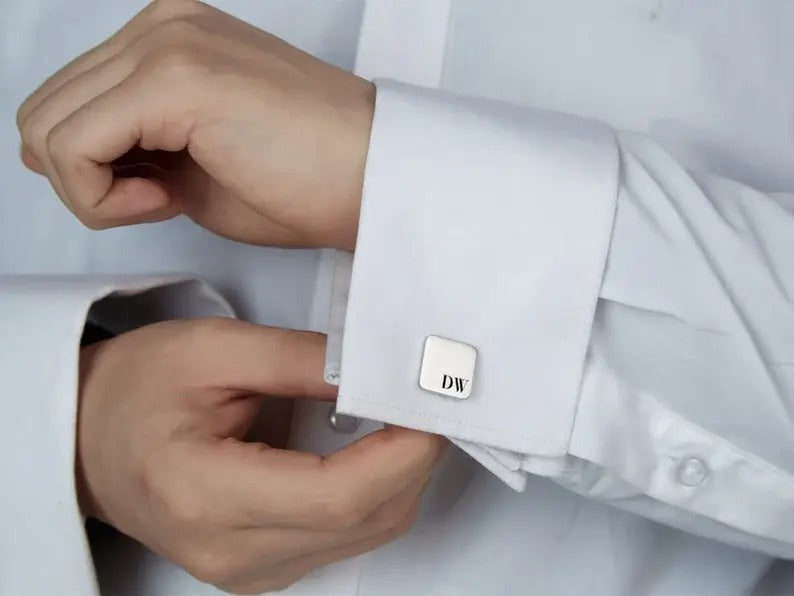 Engraved Square Shape Cufflink