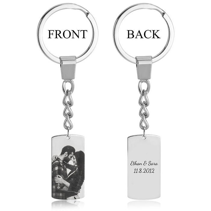 Dog Tag Picture Keychain