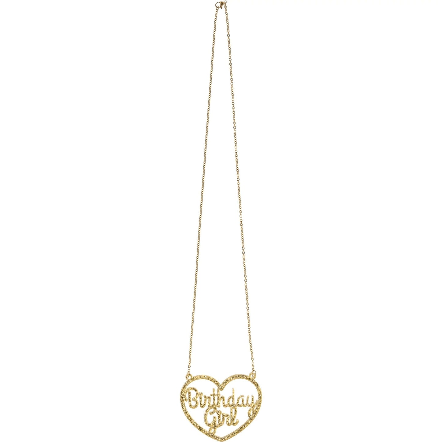 Gold with Glitter Birthday Necklace (14 Inches)