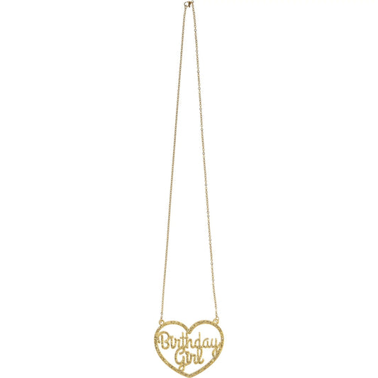 Gold with Glitter Birthday Necklace (14 Inches)