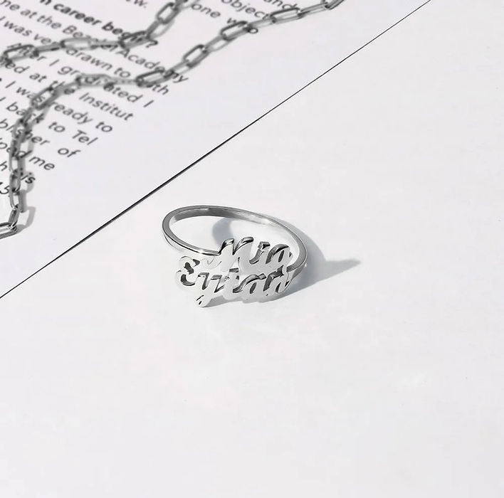 Personalized Two Names Ring