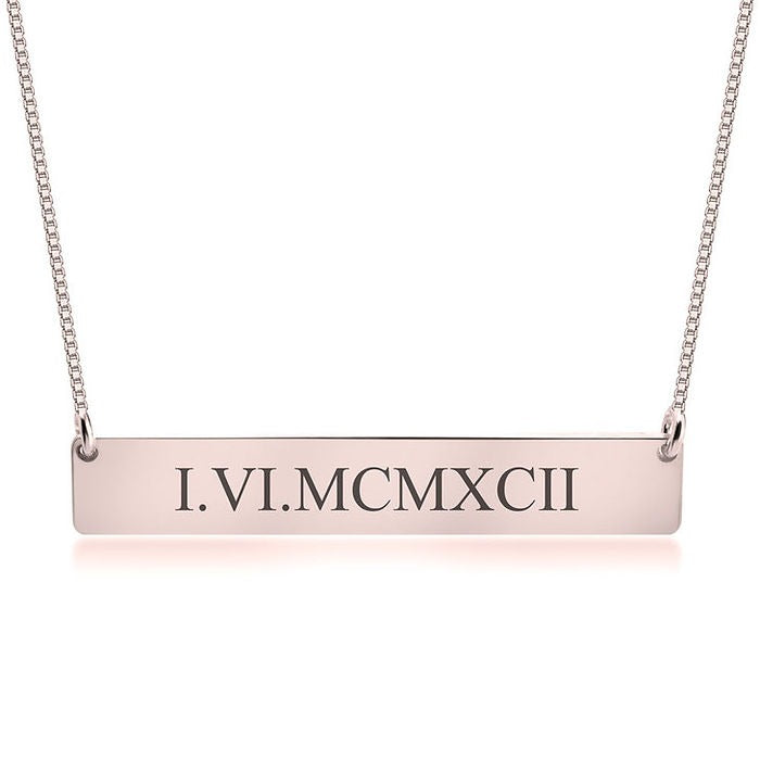 Roman Numeral Date Necklace