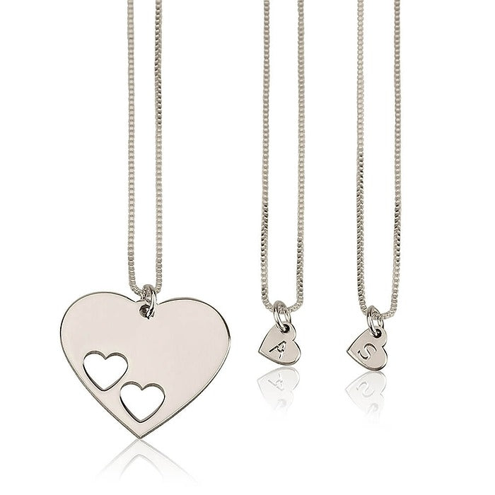 Mother Daughter Heart Necklace