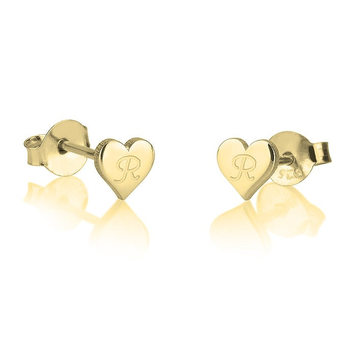 Heart Initial Studs