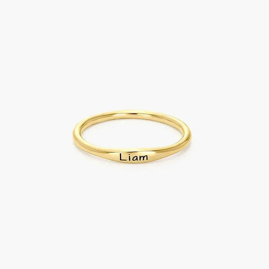 Engraved Thin Name Ring