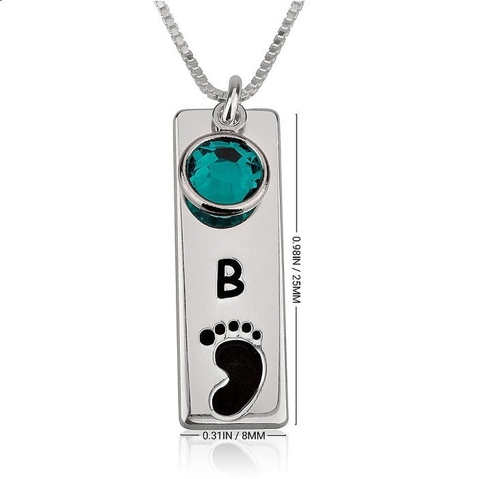 Vertical Bar Footprint Necklace