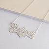 Brushed Name Necklace with Heart