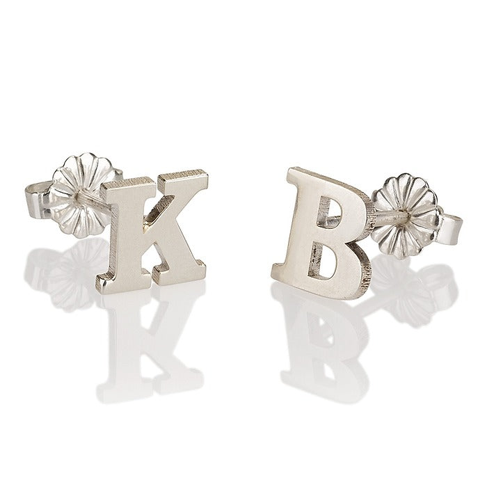 Initial Stud Earrings