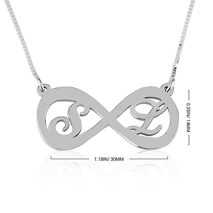 Infinity Necklace with Two Letters