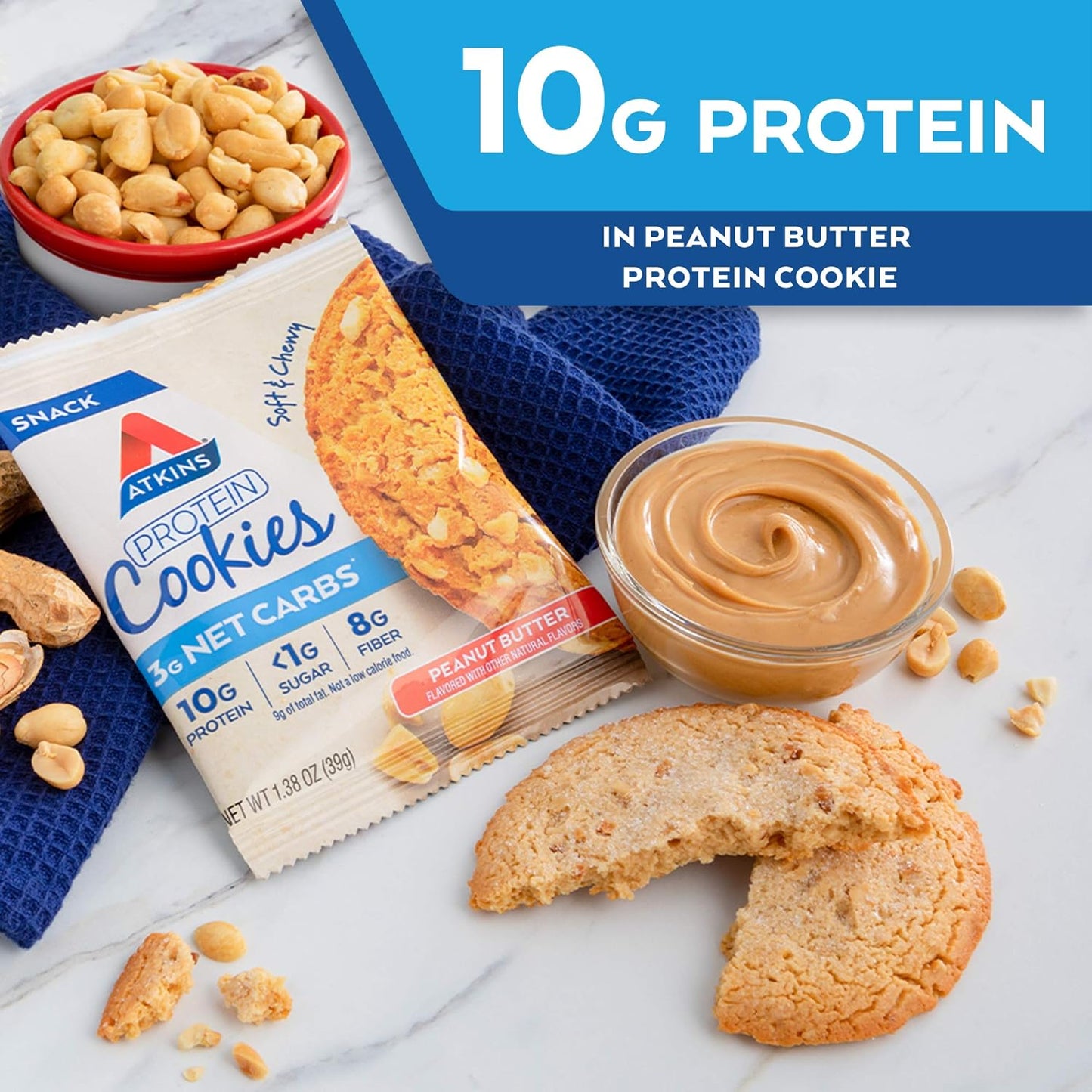 Protein Cookie Peanut Butter (Pack of 4 Cookies)