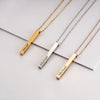 Leather 3D Bar Name Necklace for Men in Sterling Silver