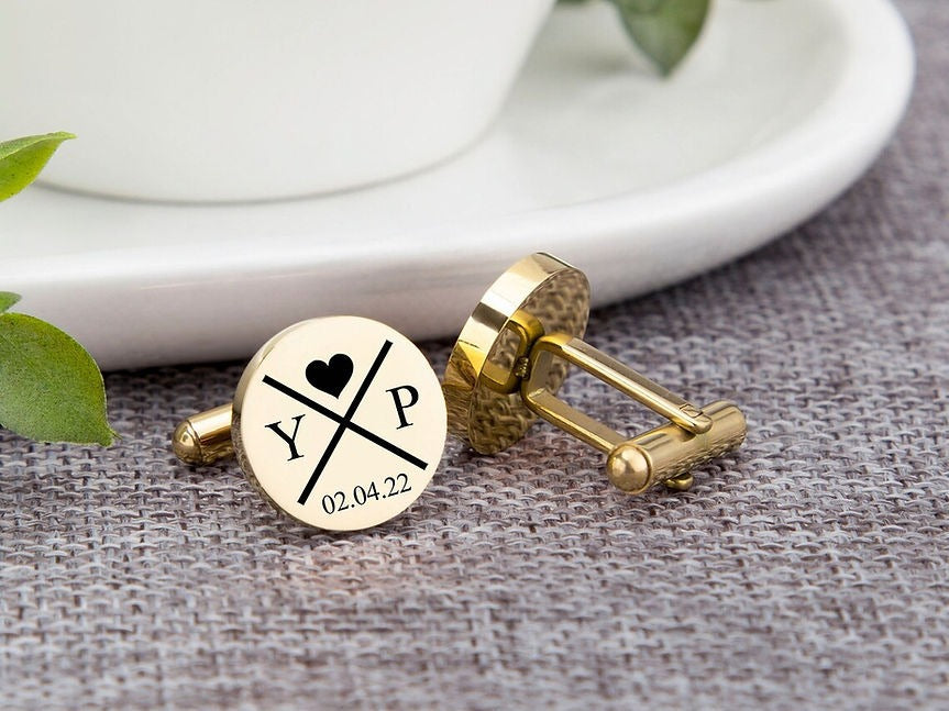 Engraved Name Cufflink In Different Patterns & Fonts