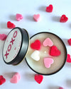 Valentine’s Sweetheart Tin Candle - Mini Hearts Red and Pink