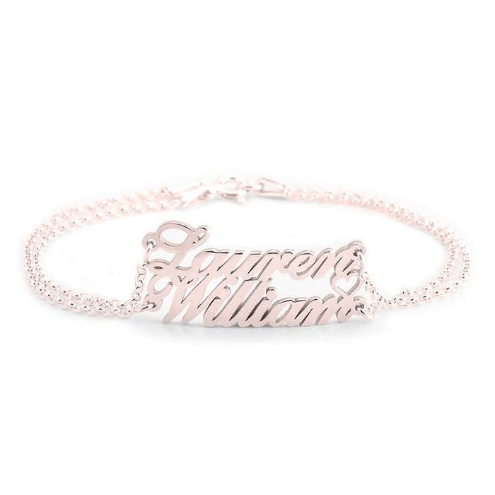 Two Name Bracelet With Heart