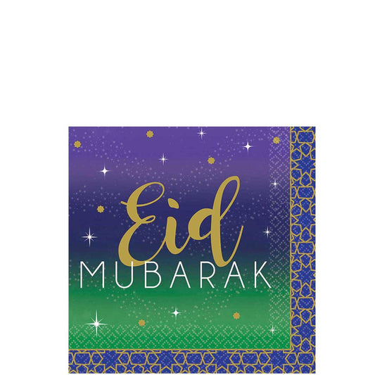 Eid Celebration Beverage Napkin - 16 Pcs