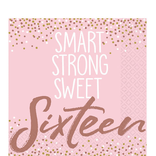 Sixteen Blush Beverage Napkins Lowcount