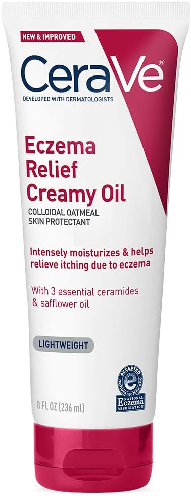 CeraVe Eczema Relief Creamy Body Oil - Anti Itch Cream for Eczema & Moisturizer for Dry Skin 236ml